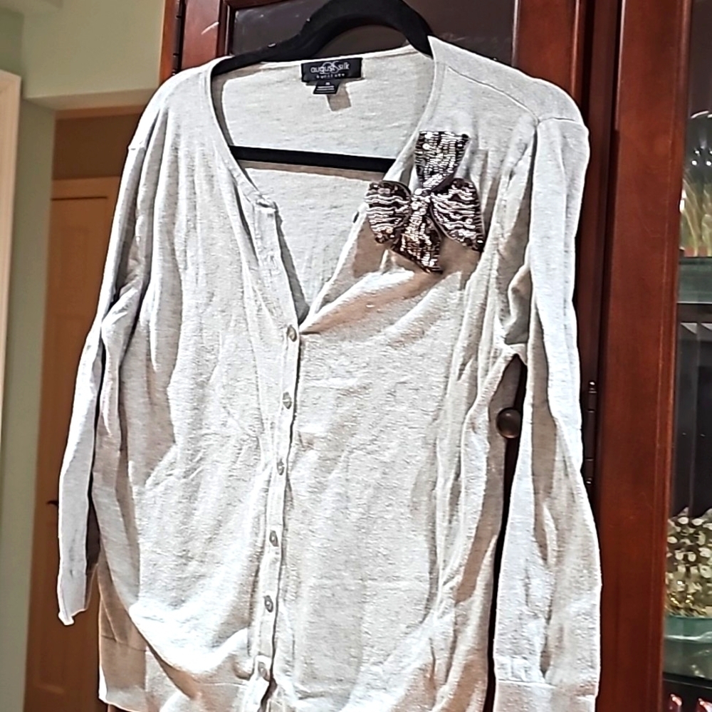 August Silk Heritage gray Cardigan xl